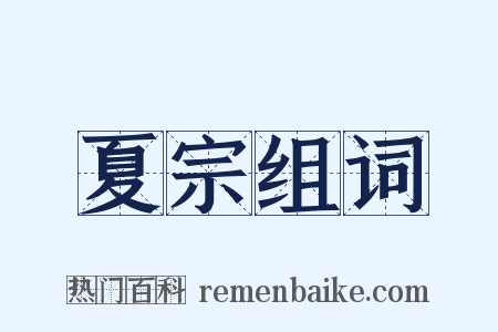 夏宗组词是什么意思的图片